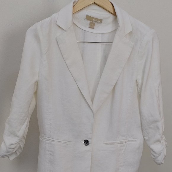 Michael Kors White Linen Blazer - Picture 2 of 5